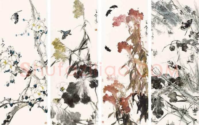 王雪涛等《花鸟四条屏》作品欣赏 | 书画资料