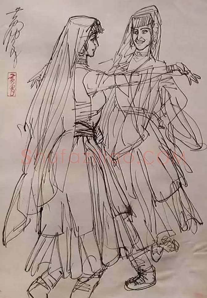 欣赏黄胄速写手稿100张！ | 书画学堂