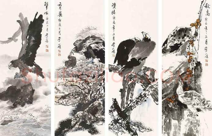 王雪涛等《花鸟四条屏》作品欣赏 | 书画资料