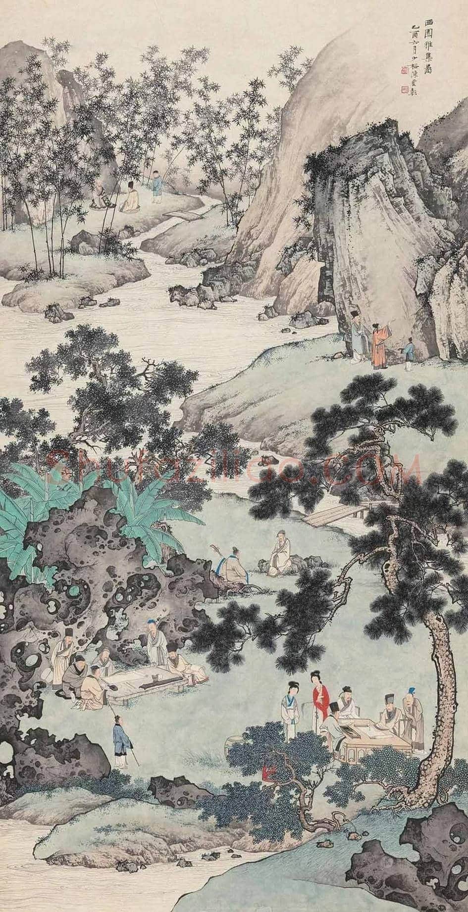 陈少梅工笔山水人物画的代表作《西园雅集图》 | 书画常识