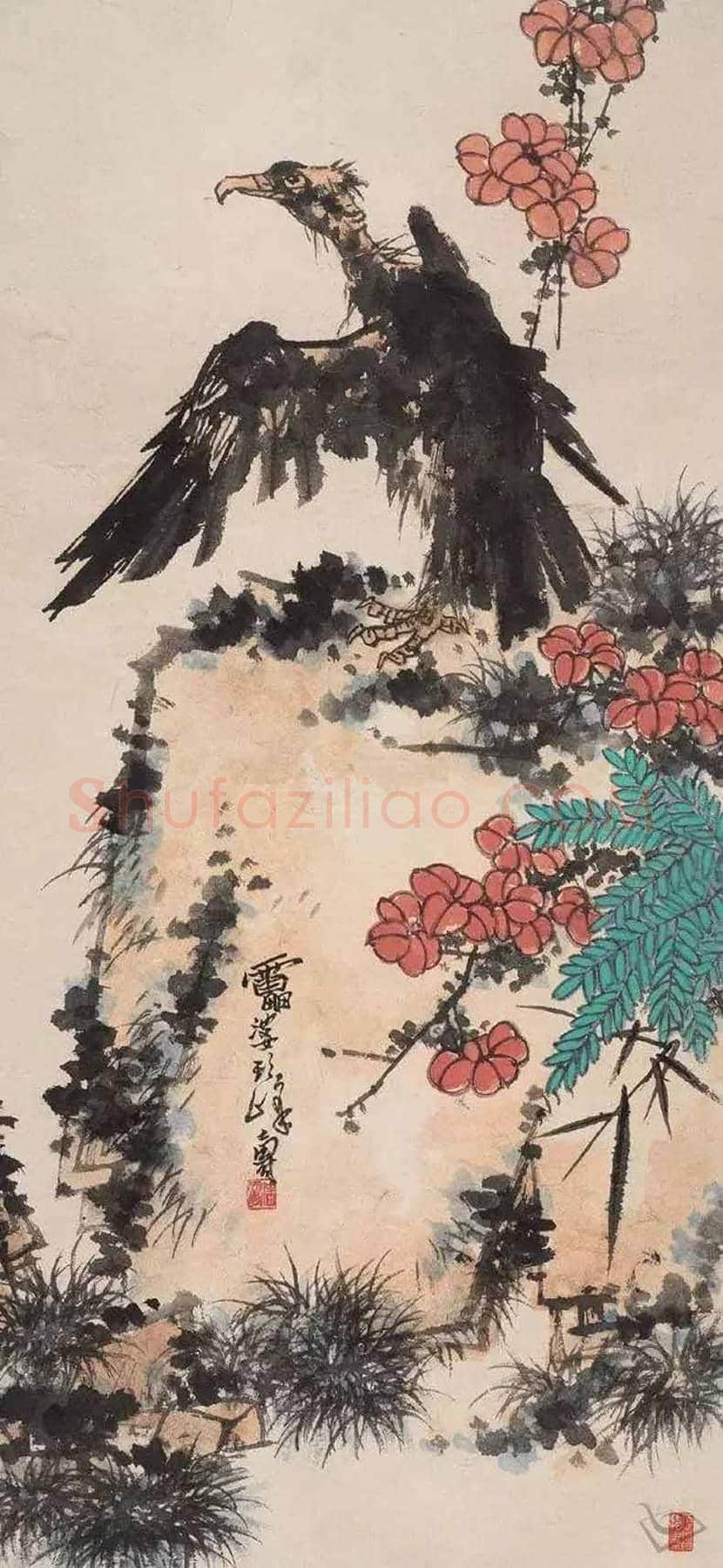 潘天寿笔下的鹰鹫图,一味霸悍! | 书画讲解
