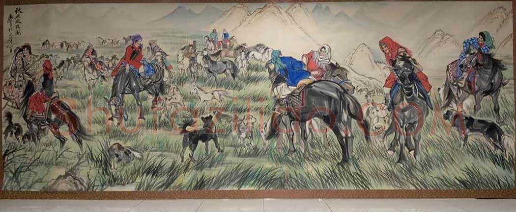 黄胄百平巨制《秋原放牧图》，扛鼎之作 | 国画作品