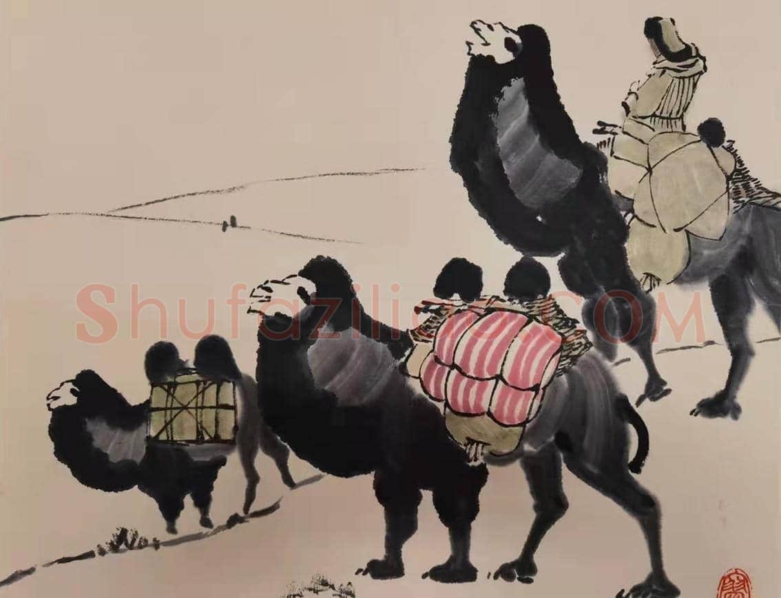 吴作人《戈壁归驼》，精品佳作 | 国画鉴赏