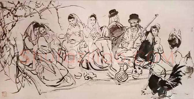 欣赏黄胄速写手稿100张！ | 书画学堂