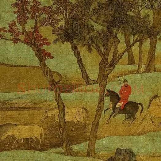 元朝赵孟頫的《秋郊饮马图》【文物欣赏】 | 书画学堂