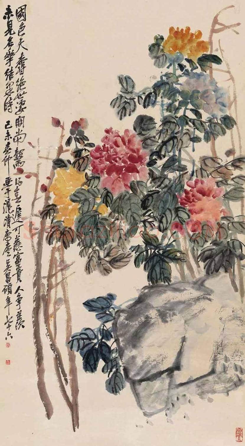 吴昌硕善画牡丹，公推为清末以来第一人 | 书画常识