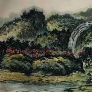 朱屺瞻《溪山信美》国画作品高清图片赏析