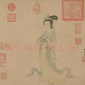 周朗作品《杜秋图》国画作品高清图片赏析