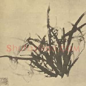 清代 李方膺国画作品《兰》摘自 南画大成 卷一