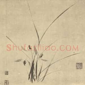 明代 徐渭国画作品《兰》摘自 南画大成 卷一