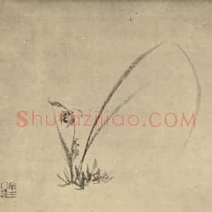 明代 周天球国画作品《兰》摘自 南画大成 卷一