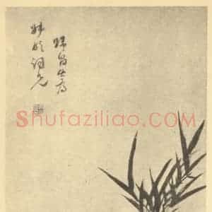 明代 归昌世国画作品《竹石》摘自 南画大成 卷一