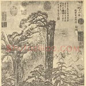 清代 黄鼎国画作品《山水轴(八)》摘自 南画大成 卷十