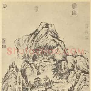 清代 钱维城国画作品《山水轴(六)》摘自 南画大成 卷十