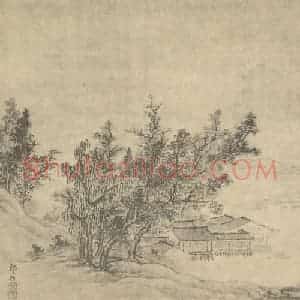 清代 邹喆国画作品《山水图(二)》摘自 南画大成 卷十一