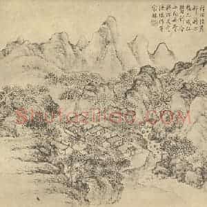 清代 董邦达国画作品《山水图(六)》摘自 南画大成 卷十二