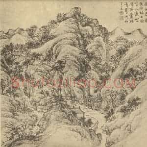 清代 董邦达国画作品《山水图(七)》摘自 南画大成 卷十二