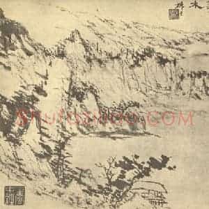 清代 王学浩国画作品《山水图(三)》摘自 南画大成 卷十二