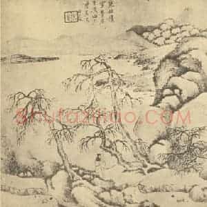 清代 钱杜国画作品《山水图(十一)》摘自 南画大成 卷十二
