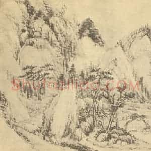 清代 沈焯国画作品《山水图(八)》摘自 南画大成 卷十二