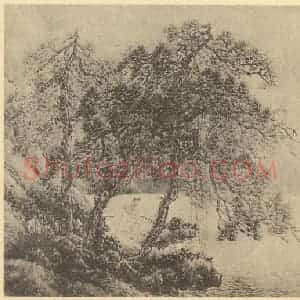 清代 吴谷祥国画作品《山水图(二)》摘自 南画大成 卷十二
