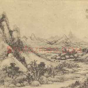 清代 黄鼎国画作品《山水图(五)》摘自 南画大成 卷十二