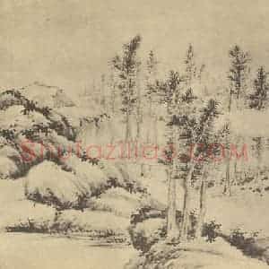 清代 顾沄国画作品《山水图(九)》摘自 南画大成 卷十二