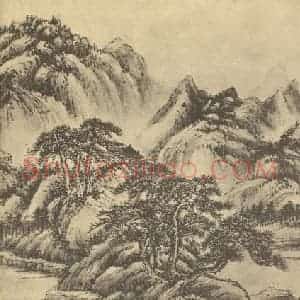 清代 顾麟士国画作品《山水图(一)》摘自 南画大成 卷十二
