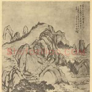清代 林纾国画作品《山水图》摘自 南画大成 卷十二