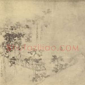 清代 李世倬国画作品《山水图(四)》摘自 南画大成 卷十二
