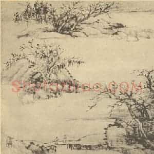 清代 张宗苍国画作品《山水图(三)》摘自 南画大成 卷十二