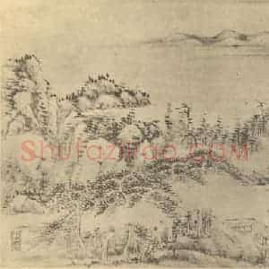 清代 张宗苍国画作品《山水图(四)》摘自 南画大成 卷十二
