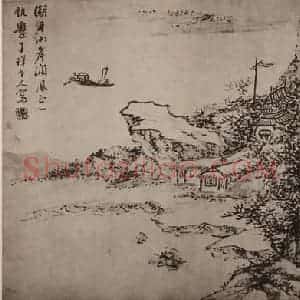 清代 张熊国画作品《山水册(九)》摘自 南画大成 卷十三