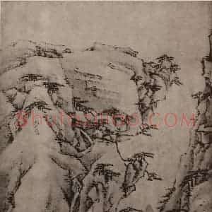 清代 弘仁国画作品《黄山山水册(二十七)》摘自 南画大成 卷十三
