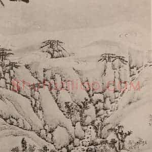 清代 弘仁国画作品《黄山山水册(四十九)》摘自 南画大成 卷十三