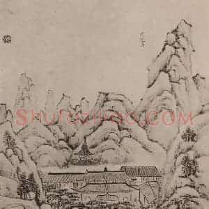 清代 弘仁国画作品《黄山山水册(五十一)》摘自 南画大成 卷十三