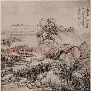 清代 恽寿平国画作品《山水册(六)》摘自 南画大成 卷十三