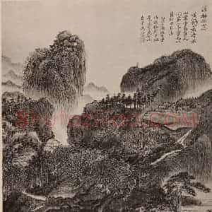 清代 恽寿平国画作品《山水册(七)》摘自 南画大成 卷十三