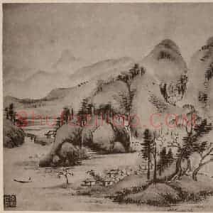 清代 恽寿平国画作品《山水册(二)》摘自 南画大成 卷十三