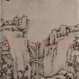 清代 弘仁国画作品《黄山山水册(十一)》摘自 南画大成 卷十三