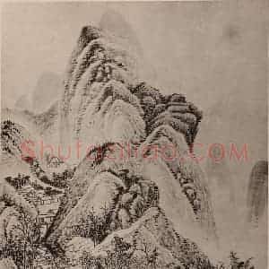 清代 吴历国画作品《山水册(八)》摘自 南画大成 卷十三