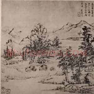清代 王翚国画作品《山水册(四)》摘自 南画大成 卷十三