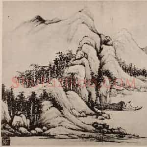 清代 黄鼎国画作品《渔父图册(九)》摘自 南画大成 卷十三
