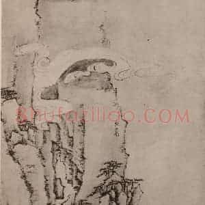 清代 弘仁国画作品《黄山山水册(十八)》摘自 南画大成 卷十三