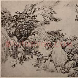 清代 张熊国画作品《山水册(三)》摘自 南画大成 卷十三