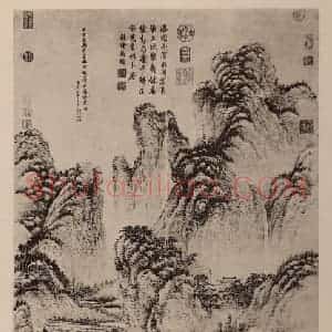 清代 王翚国画作品《匡庐读书图轴》摘自 南画大成 卷十四