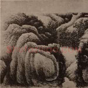 清代 龚贤国画作品《山水册(四)》摘自 南画大成 卷十四
