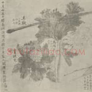 清代 赵之谦国画作品《瓯中物产卷(二)》摘自 南画大成 卷十五