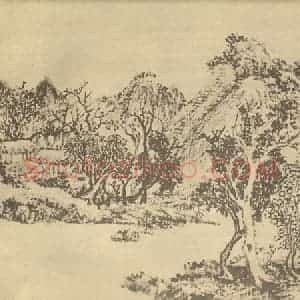 清代 王宸国画作品《山水图(六)》摘自 南画大成 续集二