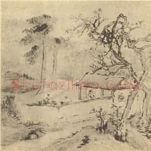 清代 陆恢国画作品《山水图(八)》摘自 南画大成 续集二